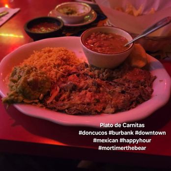 Don Cuco Mexican Restaurant - Plato de Carnitas was fuego! Moist and succulent Carnitas is served with soup or salad, guacamole, beans and rice! #doncuco #burbank - Mexican Near Me - Burbank, California Don Cuco Mexican Restaurant - Plato de Carnitas was fuego! Moist and succulent Carnitas is served with soup or salad, guacamole, beans and rice! #doncuco #burbank - Mexican Near Me - Burbank, California