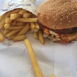 Egg burger and chips