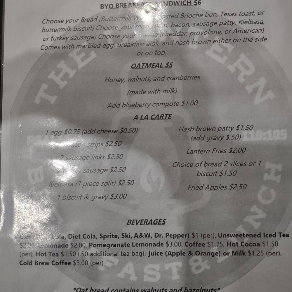 The Lantern BLE - Back of Breakfast Menu - Breakfast & Brunch Near Me - Lebanon, Illinois The Lantern BLE - Back of Breakfast Menu - Breakfast & Brunch Near Me - Lebanon, Illinois