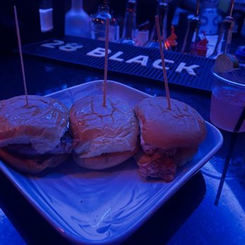 Sovereign Cafe - Salmon sliders & Kettle 1 with Cranberry juice - Desserts Near Me - Atlanta, Georgia