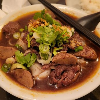 Chaa Roen Pohn - Namtok Beef Noodle Soup ($16.00) - good! - Laotian Near Me - San Francisco, California Chaa Roen Pohn - Namtok Beef Noodle Soup ($16.00) - good! - Laotian Near Me - San Francisco, California