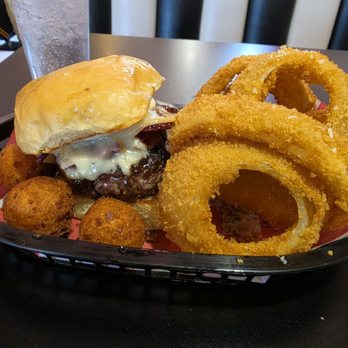Bergstrom's Burgers - burger with onion rings - Burgers Near Me - Traverse City, Michigan Bergstrom's Burgers - burger with onion rings - Burgers Near Me - Traverse City, Michigan