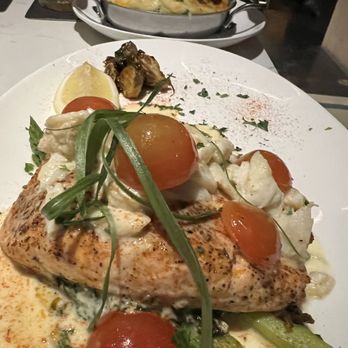 Winsome Prime - Salmon with crab - Steakhouses Near Me - Houston, Texas Winsome Prime - Salmon with crab - Steakhouses Near Me - Houston, Texas