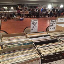 One side of tables for the record convention One side of tables for the record convention