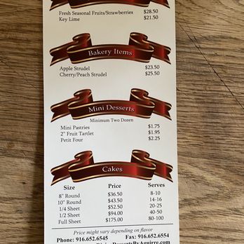 Divine Desserts - Menu as of August 2023 - Bakeries Near Me - Loomis, California