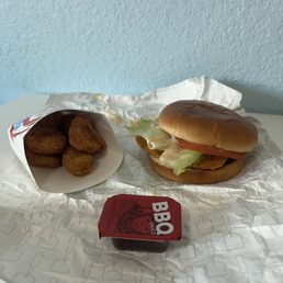 Chicks nuggets with amazing bbq sauce with thre Ghost Pepper Ranch Chicken Sandwich! Chicks nuggets with amazing bbq sauce with thre Ghost Pepper Ranch Chicken Sandwich!