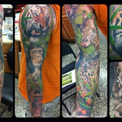 Otzi Tattoo Agency - Animal Full sleeve, full color, Sean Karn