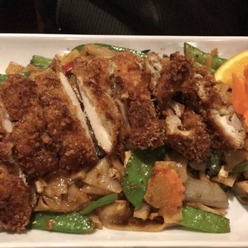 Pho Basil - Drunken noodle with crispy chicken! Delicious. - Vietnamese Near Me - Boston, Massachusetts