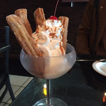 E B Latin Bistro - Fried to order churros with ice cream - Cuban Near Me - Plano, Texas