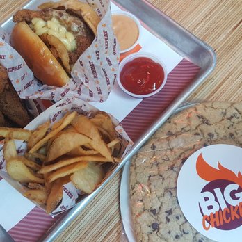 Big Chicken - 5 Piece Chicken Strip Combo Charles Barkley Burger & a giant cookie. - Chicken Shop Near Me - Las Vegas, Nevada