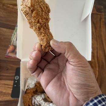 Babe's Chicken Dinner House - This is a drumstick. SMH. Overcooked, dry, salty and small. Right up there with Golden Chick and Chicken Express. - Chicken Shop Near Me - Roanoke, Texas