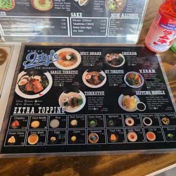 9 Style Ramen - Partial menu - Ramen Near Me - San Clemente, California