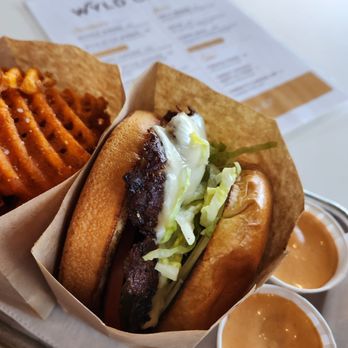 Wyld Child - Griddle Burger and Sweet Potato Fries...Yum!!!! - Burgers Near Me - Boise, Idaho Wyld Child - Griddle Burger and Sweet Potato Fries...Yum!!!! - Burgers Near Me - Boise, Idaho