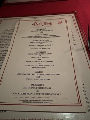 Menu photo 1 Dear John’s Culver City, CA Menu photo 1 Dear John’s Culver City, CA