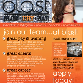 Exodus Design - Flyer Design for Blast Blow Dry Bar in Minneapolis, Mall of America, Woodbury, Shops at the West End - Graphic Design Near Me - Apple Valley, Minnesota Exodus Design - Flyer Design for Blast Blow Dry Bar in Minneapolis, Mall of America, Woodbury, Shops at the West End - Graphic Design Near Me - Apple Valley, Minnesota