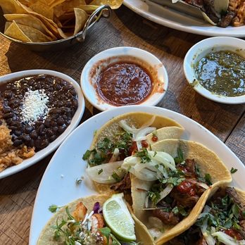Cha Cha's Latin Kitchen - Shrimp, fish, and lots of steak tacos w/ beans and rice. Chips and salsa are complimentary. - Bars Near Me - Brea, California