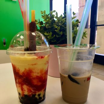 Boba Bliss - Mangonada with boba & Hokkaido Milk Tea with grass jelly - Juice Bars & Smoothies Near Me - Gilbert, Arizona Boba Bliss - Mangonada with boba & Hokkaido Milk Tea with grass jelly - Juice Bars & Smoothies Near Me - Gilbert, Arizona