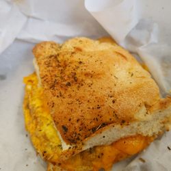 1872 Cafe - Egg and cheese on focaccia