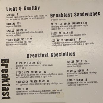 Stone Arch - Breakfast options. - American Near Me - St Paul, Minnesota