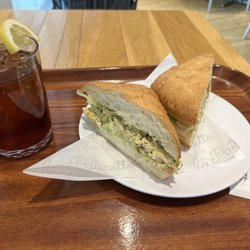 The Market - Curry chicken salad sandwich and an iced tea