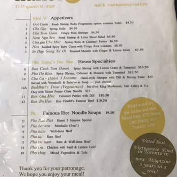 Hanoi 3 Seasons - Menu - Vietnamese Near Me - Toronto, Ontario
