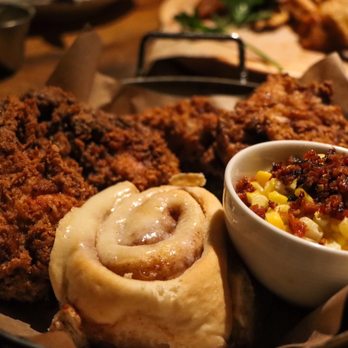 The Pearl - Southern Fried Chicken with Cinnamon Sticky Bun - New American Near Me - Dublin, Ohio The Pearl - Southern Fried Chicken with Cinnamon Sticky Bun - New American Near Me - Dublin, Ohio