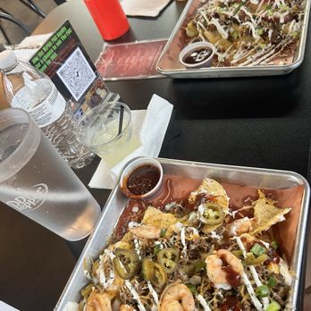 Alpha Grill BBQ - Brisket and Cajun shrimp nachos, brisket and hot link loaded potato - Barbeque Near Me - Tulsa, Oklahoma Alpha Grill BBQ - Brisket and Cajun shrimp nachos, brisket and hot link loaded potato - Barbeque Near Me - Tulsa, Oklahoma