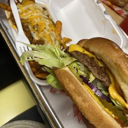 Wimpy's Burger with Chili Cheese Fries