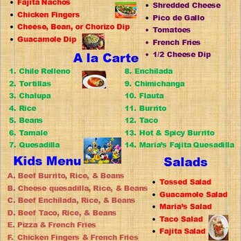 Maria's Mexican Cafe - the menu - Mexican Near Me - Grove Hill, Alabama
