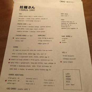 RAMEN-SAN - the menu - Ramen Near Me - Chicago, Illinois