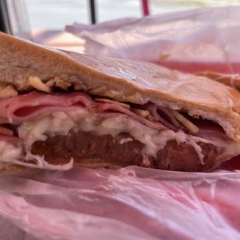 Rancho Pascual - Interior view of Cuban sandwich - Peruvian Near Me