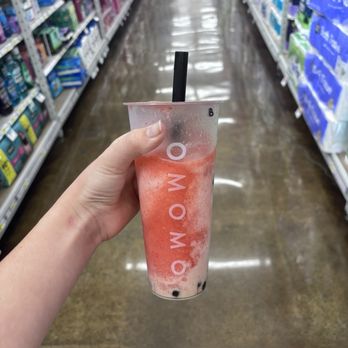 OMOMO Tea Shoppe - Strawberry Tornado w/ boba - Coffee & Tea Near Me - Irvine, California