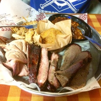 Sonny's BBQ - Sampler platter with some substitutions because they were out of stuff. - Barbeque Near Me - Sarasota, Florida Sonny's BBQ - Sampler platter with some substitutions because they were out of stuff. - Barbeque Near Me - Sarasota, Florida