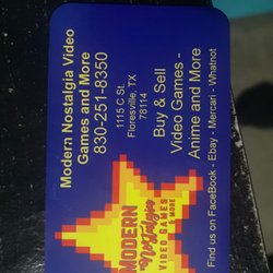 Modern Nostalgia Video Games and More - Business card