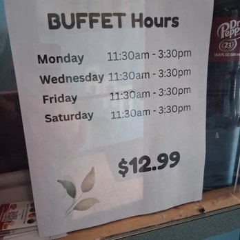 China House - Picture which states when the buffet is open - Chinese Near Me - White Oak, Pennsylvania China House - Picture which states when the buffet is open - Chinese Near Me - White Oak, Pennsylvania