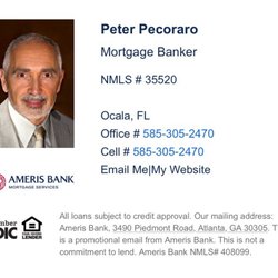 Peter Pecoraro - Ameris Bank Mortgage Service - Do not use this guy !