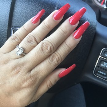 ST Nail Lounge - Nicki did these coffin shaped nails! - Nail Salons Near Me - Pomona, California