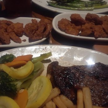 Outback Steakhouse - steak and veggies with starch and crispy shrimp - Steakhouses Near Me - Macon, Georgia