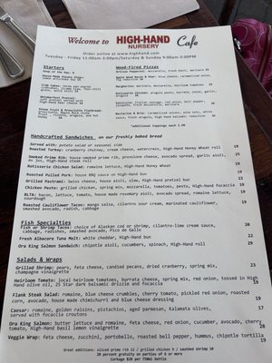 Menu photo 1 High Hand Cafe Loomis, CA Menu photo 1 High Hand Cafe Loomis, CA