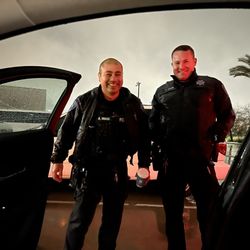 Redlands Police Station - Thank you so very much for your assistance in helping me with my tire in the pouring rain. You guys were definitely my heroes.
