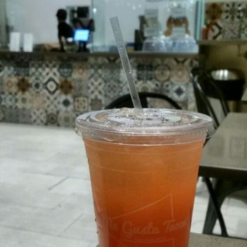 Me Gusta Tacos - Strawberry lemon Agua frescas!  Free with checking in.  Bright good flavor, not cloying sweet.  Great complement to their food. - Tacos Near Me - Henderson, Nevada