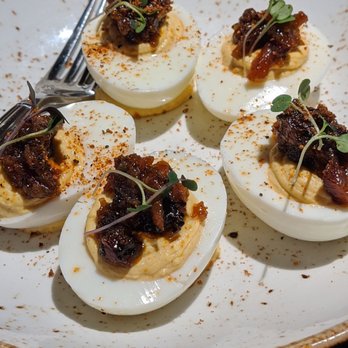 Killen's - Deviled Eggs with Pulled Pork - Southern Near Me - Houston, Texas Killen's - Deviled Eggs with Pulled Pork - Southern Near Me - Houston, Texas