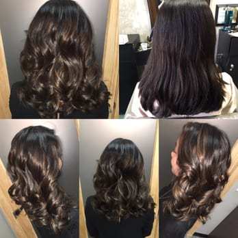 Beautiful Soft Medium Brown Balayage On Top Of Virgin Black Hair