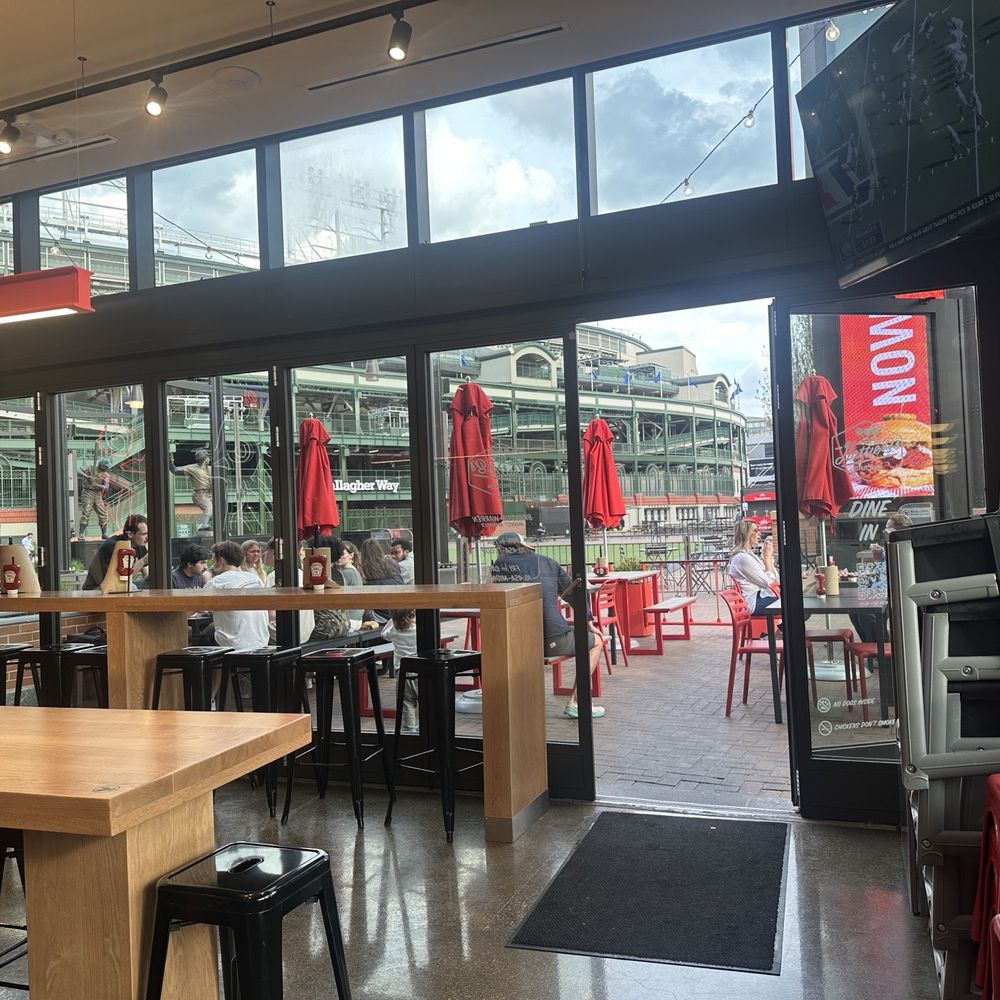 Hattie B's Hot Chicken - Interior with Wrigley Field in the background - Southern Near Me - Chicago, Illinois Hattie B's Hot Chicken - Interior with Wrigley Field in the background - Southern Near Me - Chicago, Illinois