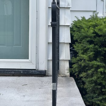 Zcrete - Crooked railing reinstalled - Masonry/Concrete Near Me
