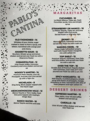 Menu photo 5 Pablo's Restaurant & Cantina Fate, TX