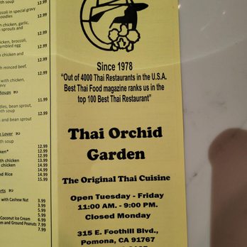 Thai Orchid Garden - 11/30/22 Menu - Thai Near Me - Pomona, California Thai Orchid Garden - 11/30/22 Menu - Thai Near Me - Pomona, California