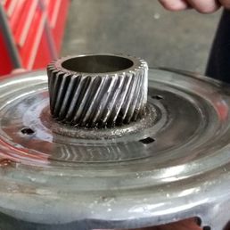 Main bell housing grinding gear, I believe this attaches to the torque converter. Main bell housing grinding gear, I believe this attaches to the torque converter.