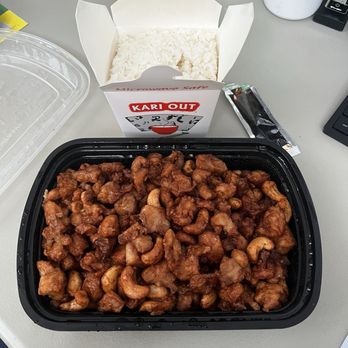 Hot Wok Cafe - Cashew chicken with white rice. - Chinese Near Me - Northridge, California Hot Wok Cafe - Cashew chicken with white rice. - Chinese Near Me - Northridge, California