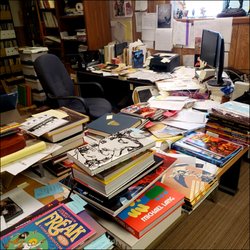 Bud Plant's Art Books - Bud's Office--he personally selects and describes each book.